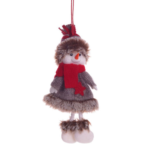 Изделие декоративное "Снеговик в шубке", L8 W5 H19 см, 4в.