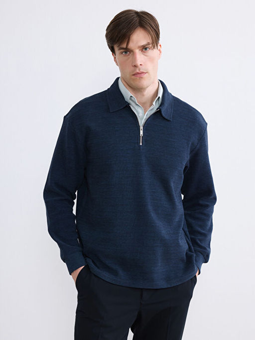 Polo Yaka Erkek Sweatshirt