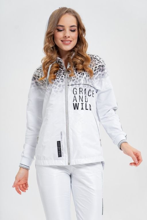 Толстовка из футера комбинированного с принтованной плащевой тканью - А+б коллекция фото 15