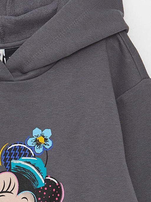 Minnie Mouse Bask?l? K?z ?ocuk Hoodie ve E?ofman Alt? - Waikiki фото 3