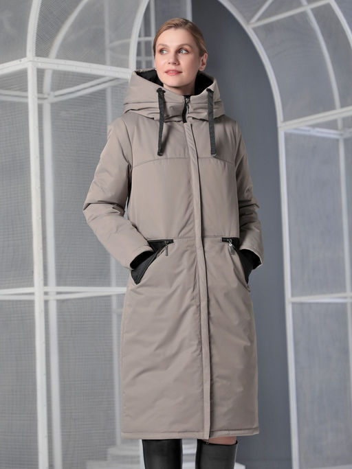 Пальто дем. серо-бежевый - Dizzyway фото 5