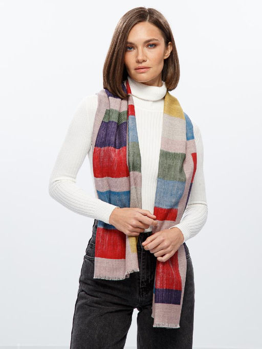 Палантин жен. шерсть+шелк 65х155 JG43-8286-19 - Eleganzza фото 3