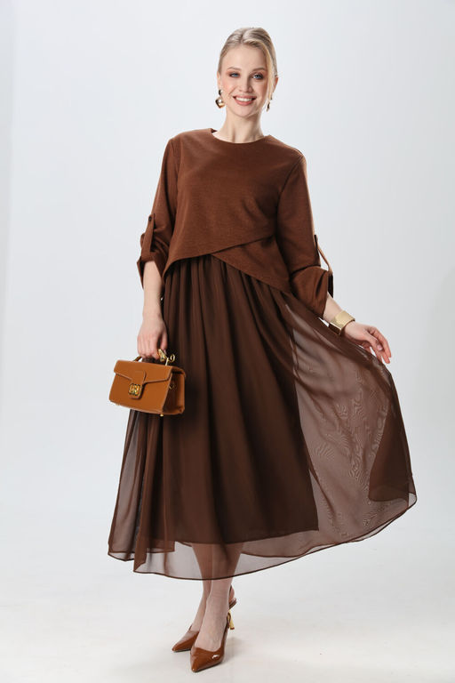 Платье NIKVA н740-25 кофе с молоком  фото 10