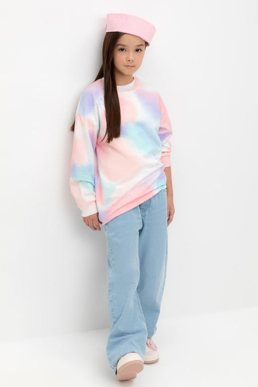 КР 302671-1/разноцветный спрей джемпер (свитшот) для дев