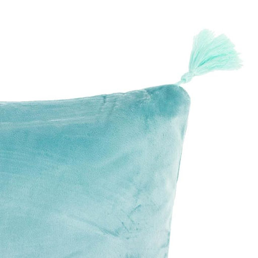 Наволочка декоративная с кисточками Этель цвет голубой, 45х45 см, полиэстер, велюр  фото 2