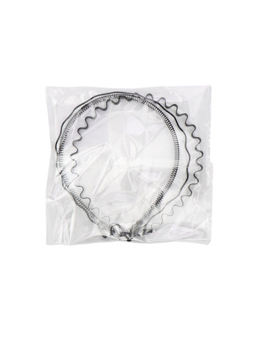 Цена за 2 шт. Ободок для волос "Амелия" (набор 3 шт) волна, чёрный