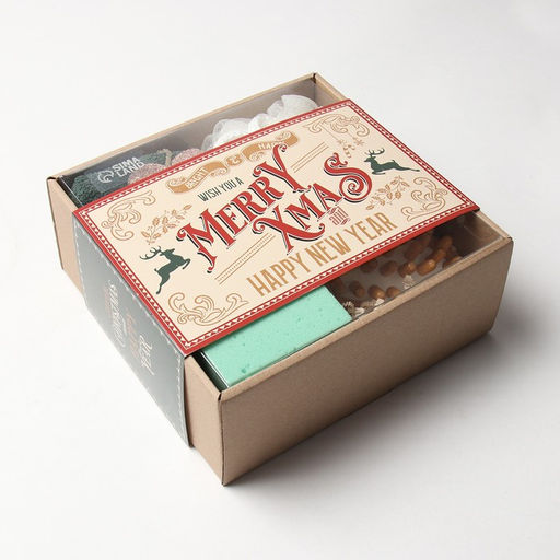 Подарочный набор Merry Xmas полотенце 30х60 см и банные аксессуары(3 предм)