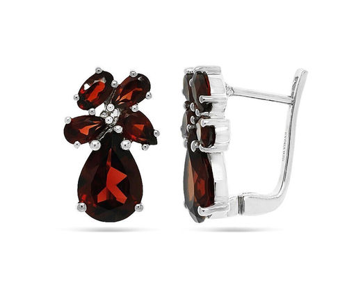 Серьги из серебра гранат, Алекса