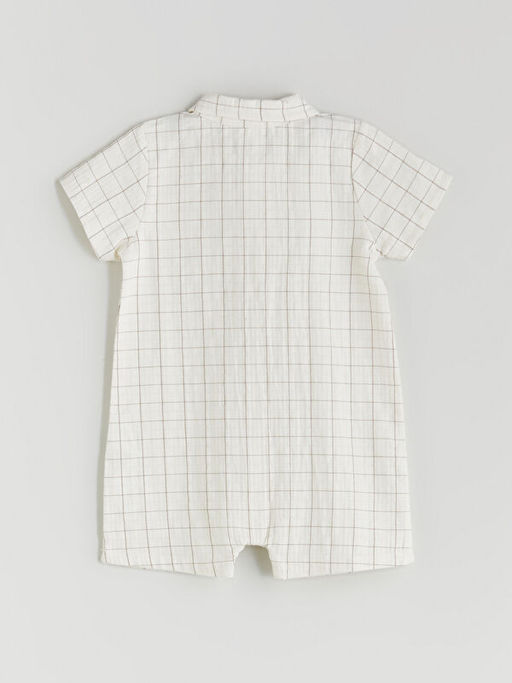 G?mlek Yaka ?izgili Erkek Bebek Tulum