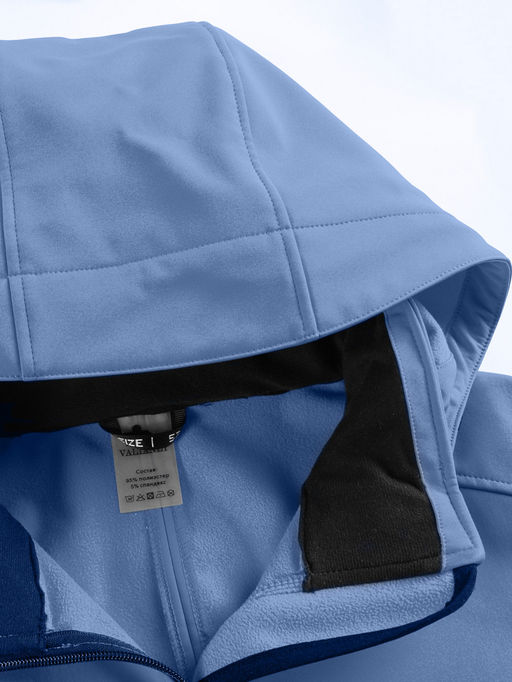 Парка спортивная женская с капюшоном softshell синего цвета 9568S - Mtforce фото 21