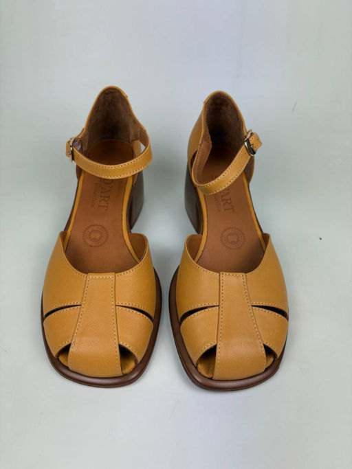 Босоножки 5033.23663bе. Тыква лион+коричневый уценка