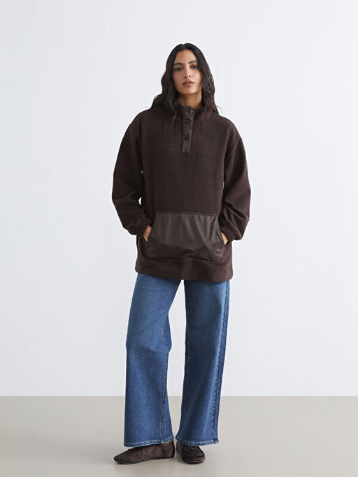 Dik Yaka Kad?n Polar Sweatshirt