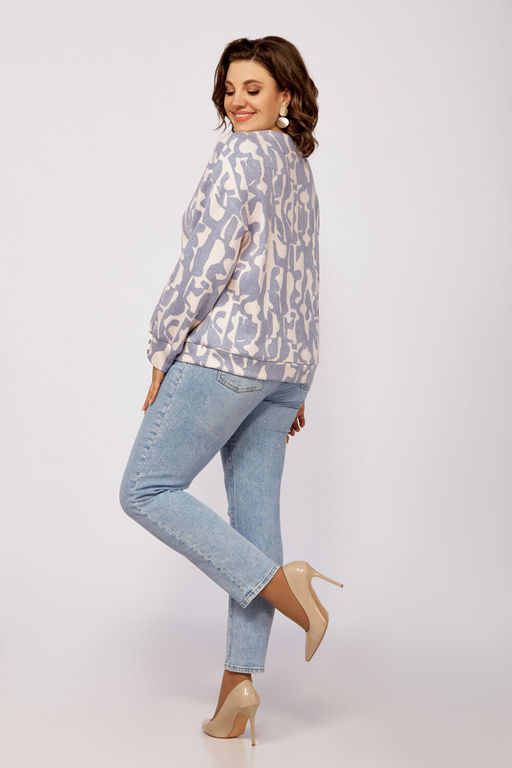 Блуза Swallow 803.2 черный+серебряный узор фото 109