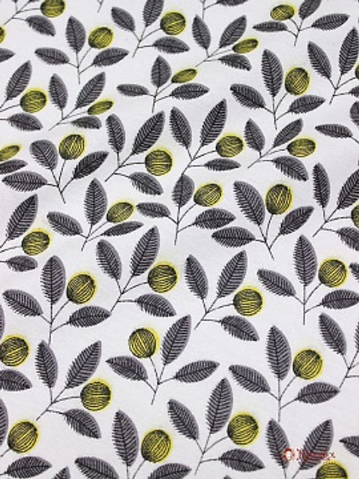 Теплый хлопок Ягода на веточке цв.белый, СОРТ2, ш.1.46м, хлопок-100%, 160гр/м.кв