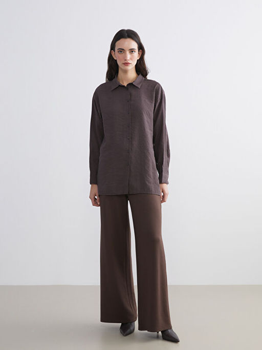 Oversize Modal Kar???ml? Kad?n G?mlek Tunik