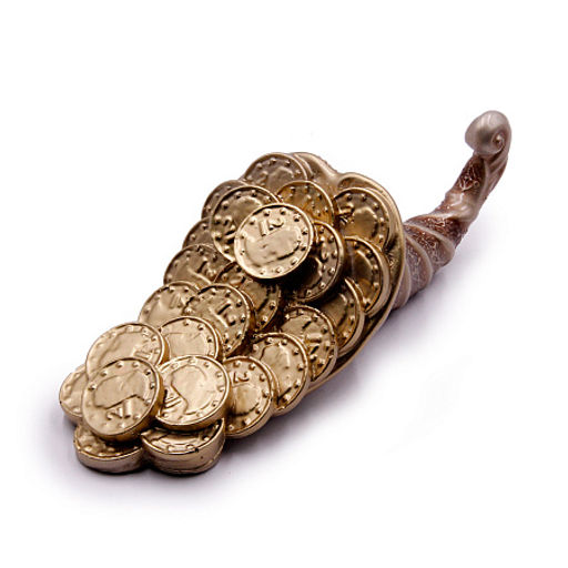 Рог изобилия с монетами для увеличения благосостояния