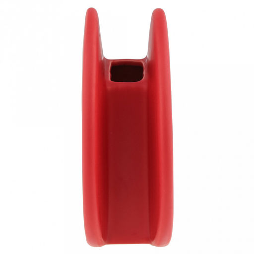 Ваза керамическая "Баухаус" 260мл, 15х4,8х14,5см, горло 4,7х2,3см, глянец, противоскользящие накладки, красный, в коробке (Китай)