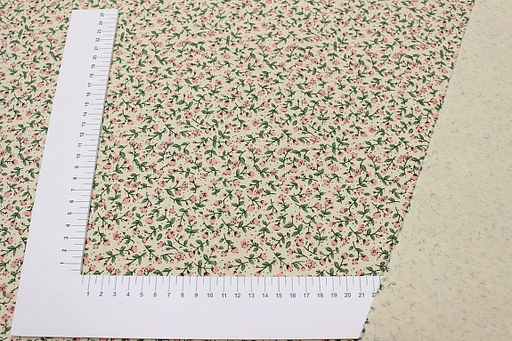 Теплый хлопок Коралловые лютики на телесно-желтом, ш.1.5м, хлопок-100%, 160гр/м.кв - Купава фото 2