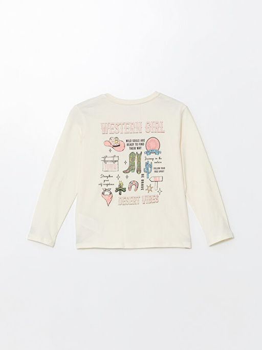 Bisiklet Yaka K?z ?ocuk Ti??rt - Waikiki фото 3