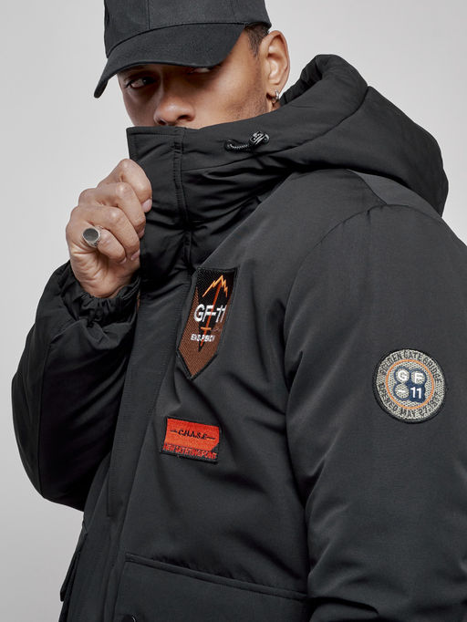 Куртка мужская зимняя с капюшоном молодежная черного цвета 88917Ch - Mtforce фото 12