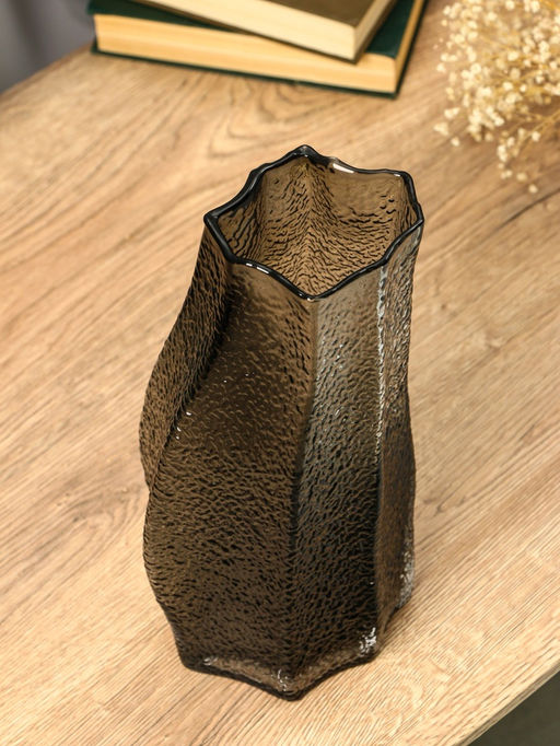 Ваза «Дженис», 30×15×9.5 см, стекло, серая