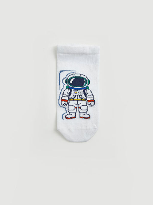 Bask?l? Erkek ?ocuk Patik ?orap 7li