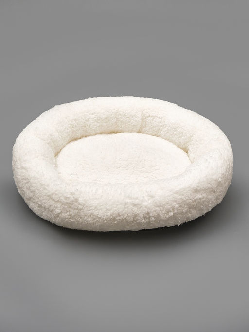Лежанка для собак и кошек Уют, мягкий мех, 50 х 42 х 11 см, молочная - Пижон фото 8