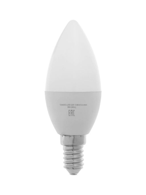 Цена за 2 шт. Лампа светодиодная TANGO, С37, 11 Вт, E14, 1045 Лм, 6500K, IP20, свечение холодное белое, матовое ст