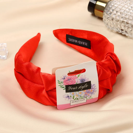 Цена за 2 шт. Ободок для волос «Юнона», классика, 5 см, красный