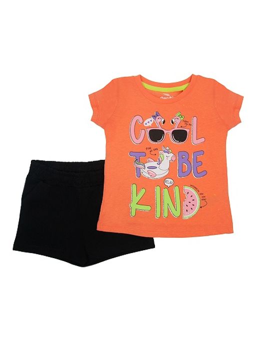 CRB wear/CSKG 90100-28-317 Комплект для девочки (футболка, шорты),коралловый/Ex.Cherubino