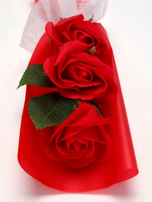 Букет из трех мыльных красных роз в колбе. - SB BEAUTY фото 4
