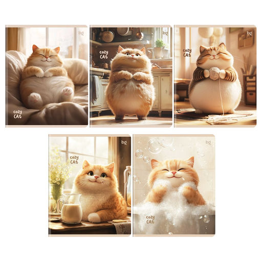 Цена за 2 шт. Тетрадь 48л. BG "Cozy cat" клетка (Т5ск48_вл 57629) выб. лак