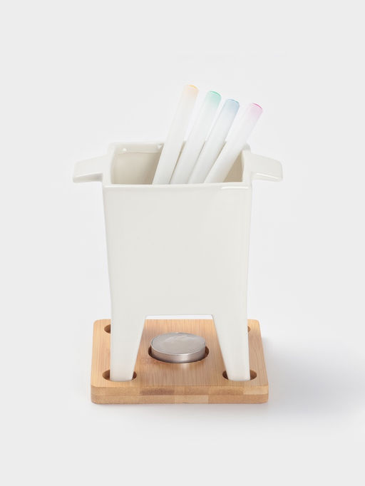 Набор для фондю BellaTenero, 620 мл, 4 шпажки, фарфор, белый  фото 3