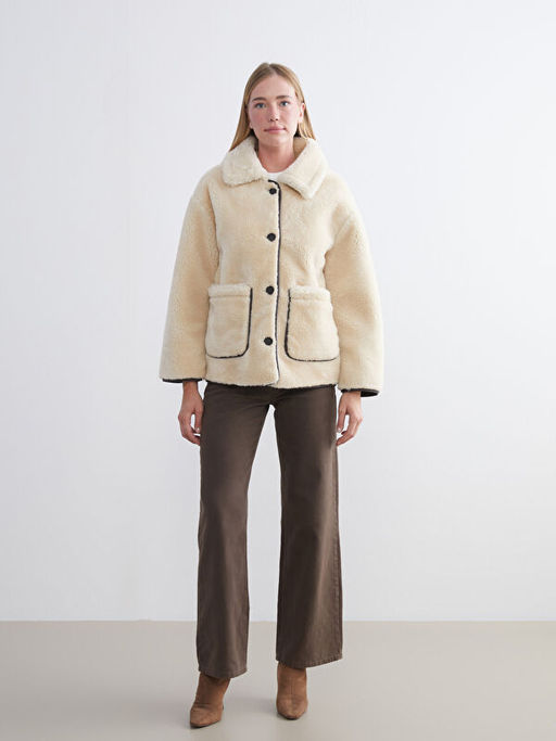 G?mlek Yaka Oversize Kad?n Pel?? Mont