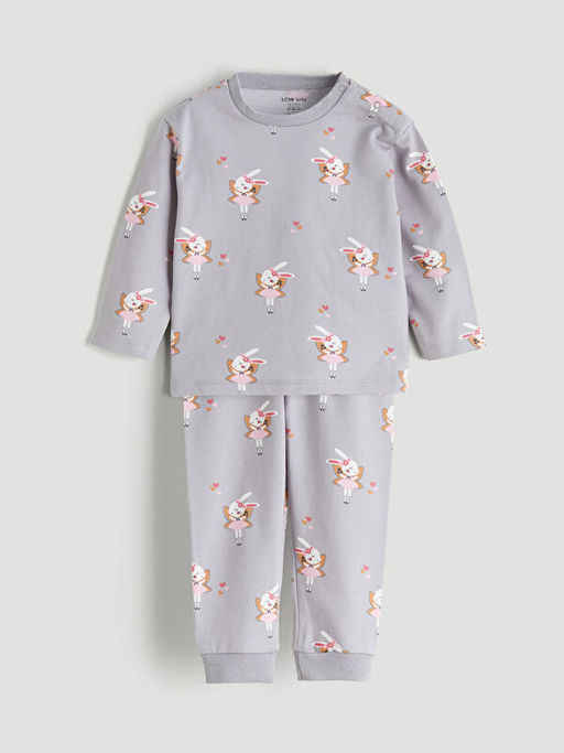 Tav?an Bask?l? K?z Bebek Sweatshirt ve E?ofman Alt?