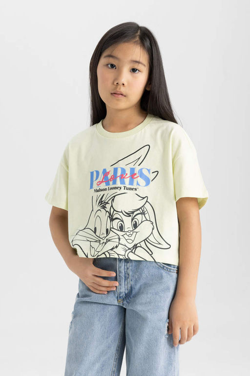 Футболка с короткими рукавами Looney Tunes для девочек - Defacto фото 4