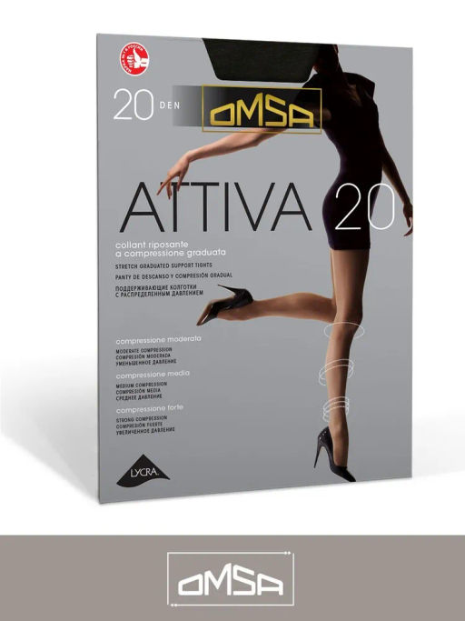 Колготки Omsa Attiva 20 XXL (50/5)*** - fumo  фото 3