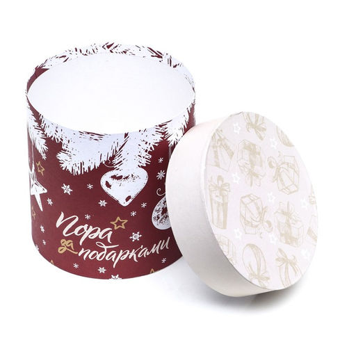 Набор шляпных коробок 5 в 1 Новогодний подарок, 23 х 23 х 23 - 15 х 15 х 15 см - UPAK LAND фото 5