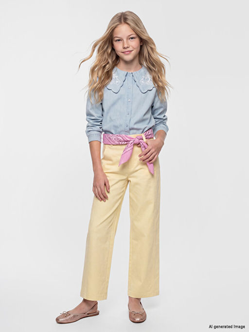 Barrel Fit K?z ?ocuk Jean Pantolon