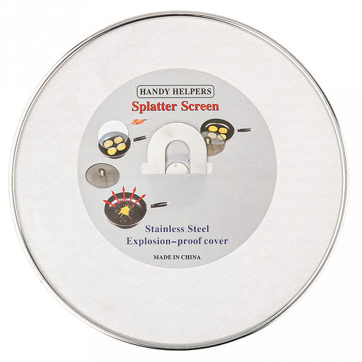 "Люкс" Крышка-сито "Брызгоулавливатель" д25см, нержавеющая сталь, складная ручка из нержавейки, в п/эт пакете (Китай)