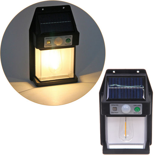 Фонарь садовый "Волшебство ночи" 16*10*4,5 см, на солнечной батарее (свеч., теплый белый) 1 LED, 3 реж., датчик движ.