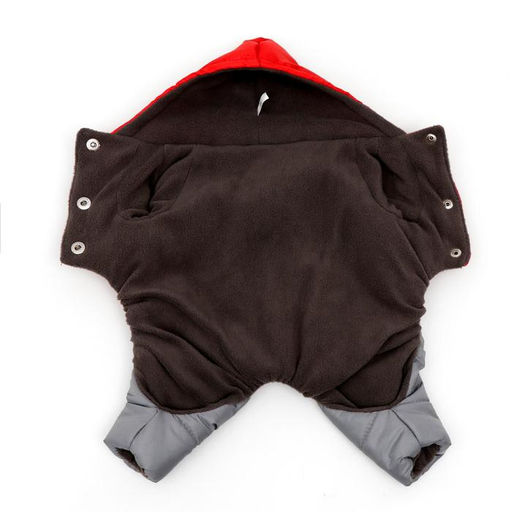 Комбинезон зимний для животных Дуэт, 2XL (ДС 34-36, ОШ 34-36, ОГ 44-48 см), красно-серый - Simaland фото 7