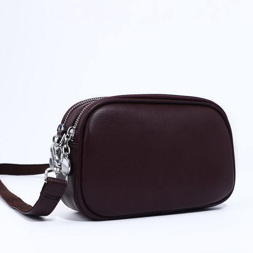 Сумка кросс-боди на молниях, наружный карман, цвет бордовый - Simaland фото 3