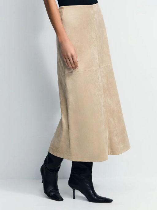 Юбка миди из искусственной замши / Zarina