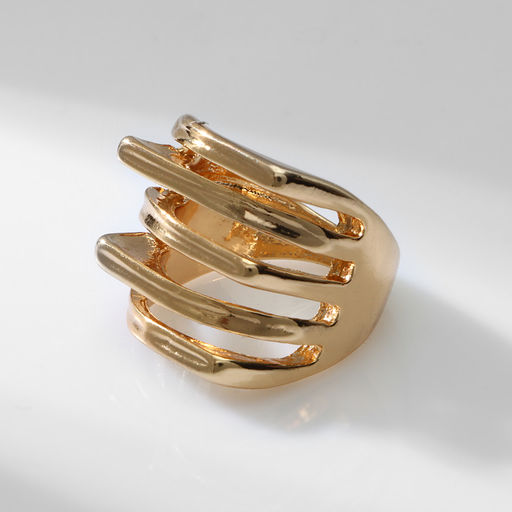 Кольцо металл Тренд движение, цвет золото, размер 17