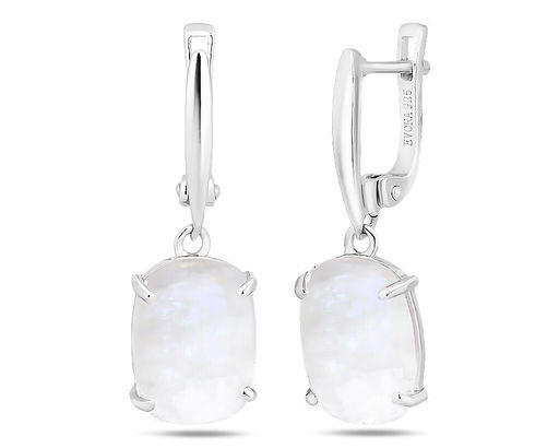 Серьги, лунный камень, Амур