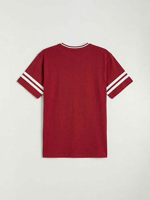 Bisiklet Yaka Bask?l? K?z ?ocuk Ti??rt