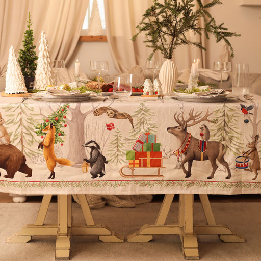 Набор новогодний Новогоднее чудо: скатерть 150?180 см 3 см с ВГМО, салфетка 40?40 см-8 шт., 100% хлопок