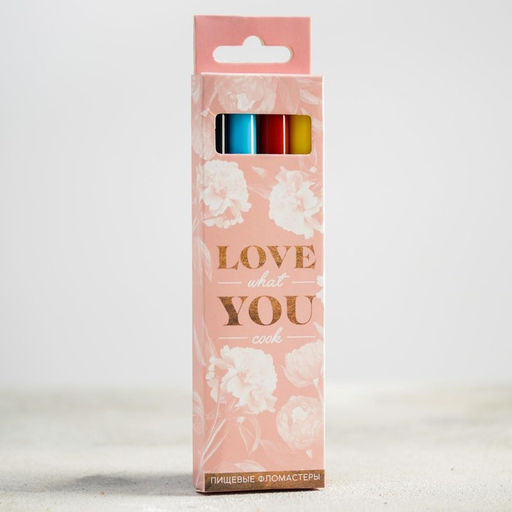 Пищевые фломастеры для украшения десертов Love, 4 шт. - KONFINETTA фото 3
