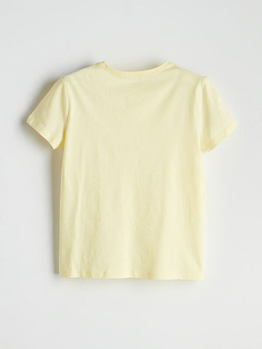 Bisiklet Yaka D?z Penye K?z ?ocuk Ti??rt